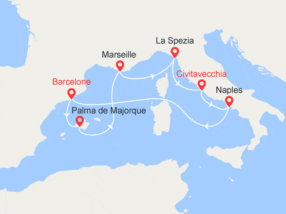 itinéraire croisière Iles Baléares : Baléares, Provence, Italie