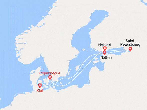 itinéraire croisière Baltique : Baltique : Helsinki, St Petersbourg, Tallinn...