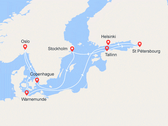itinéraire croisière Baltique : Baltique : Oslo, Berlin, Helsinki, St Pétersbourg, Tallinn, Stockholm
