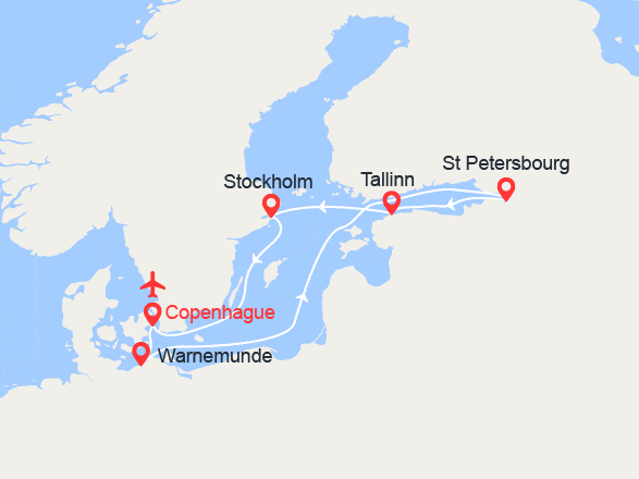 itinéraire croisière Baltique - Baltique : Baltique : Riga, Tallinn, Stockholm || Vols inclus