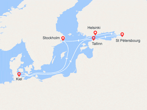 itinéraire croisière Baltique : Baltique : Tallinn, St Petersbourg, Helsinki, Stockholm