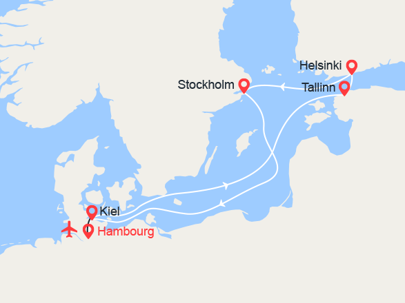itinéraire croisière Baltique - Baltique : Baltique: Tallinn, Helsinki, Stockholm... Vols inclus 