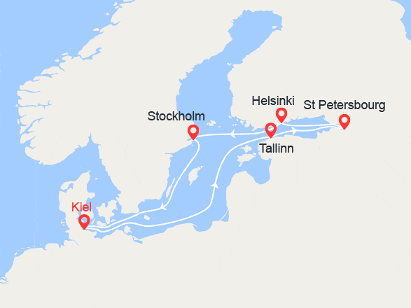 itinéraire croisière Baltique : Baltique: Tallinn, St Petersbourg, Helsinki, Stockholm