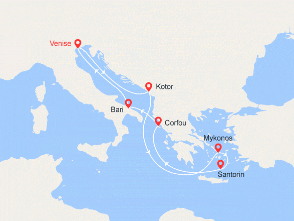 itinéraire croisière Iles grecques : Beautés de l'Adriatique et des Iles grecques