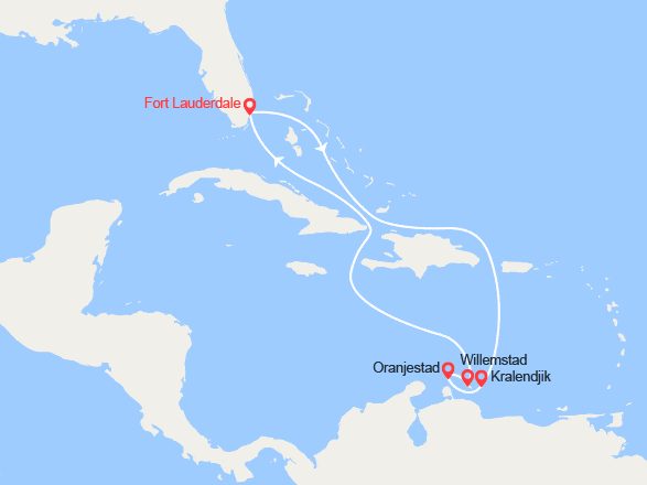 itin&eacute;raire croisi&egrave;re Caraïbes et Antilles : Bonaire, Aruba, Curacao 