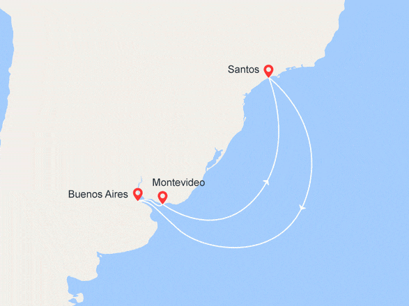 itinéraire croisière Amérique du Sud : Brésil, Argentine, Uruguay