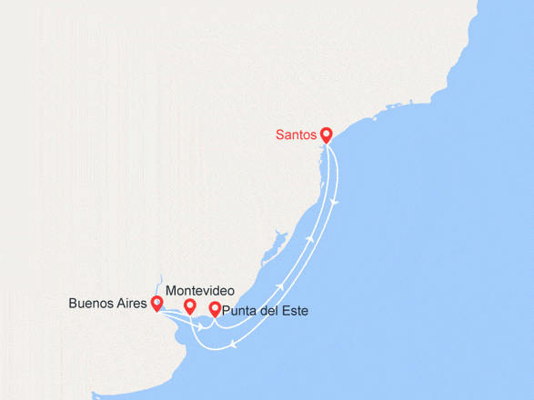 itinéraire croisière Amérique du Sud : Brésil, Uruguay, Argentine (2)