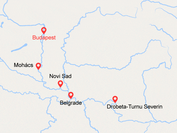 itinéraire croisière Danube : Budapest et les Portes de Fer (BTU)