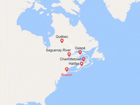 itinéraire croisière Amérique du Nord : Canada & Nouvelle Angleterre