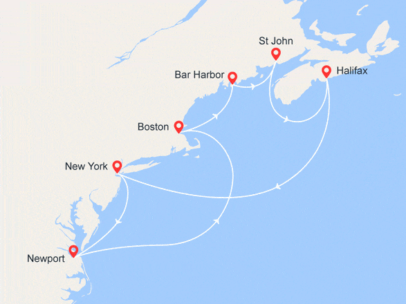 itinéraire croisière Amérique du Nord : Canada & Nouvelle-Angleterre: Rhode Island, Boston, Halifax...
