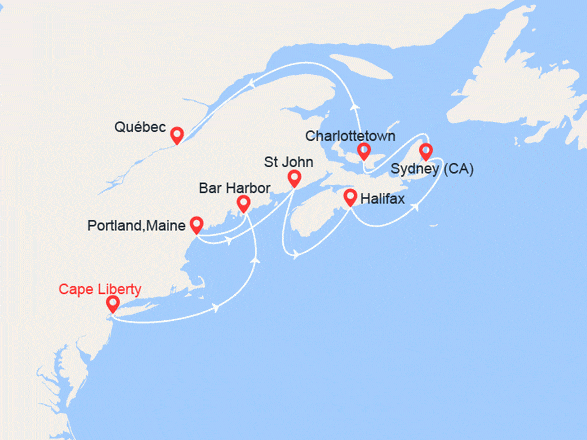 itinéraire croisière Amérique du Nord : Canada, au départ de New York