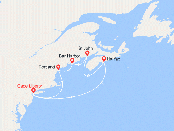 itinéraire croisière Amérique du Nord : Canada au départ de New York