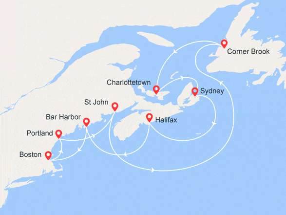 itinéraire croisière Amérique du Nord : Canada et Côte-Est Américaine