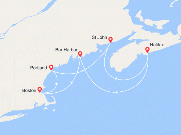itinéraire croisière Amérique du Nord : Canada et Côte-Est Américaine