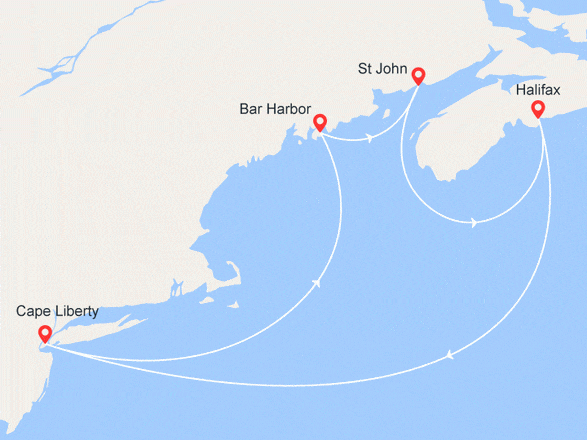 itinéraire croisière Amérique du Nord : Canada et Nouvelle-Angleterre