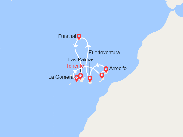 itinéraire croisière Canaries Madère : Canaries, Espagne, Madère