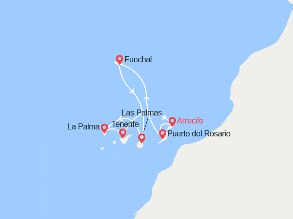 itinéraire croisière Canaries Madère : Canaries, Madère depuis Arrecife