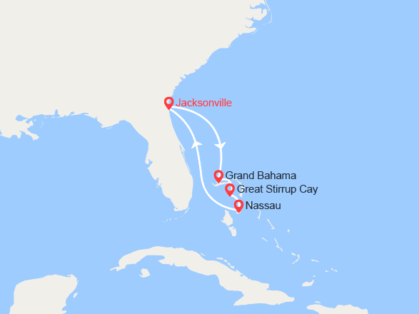 itinéraire croisière Caraïbes et Antilles : Cap sur les Bahamas : Grand Bahama, Great Stirrup Cay, Nassau