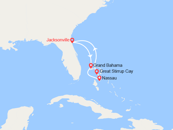 itinéraire croisière Caraïbes et Antilles : Cap sur les Bahamas : Grand Bahama, Nassau, Great Stirrup Cay