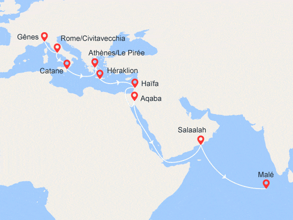 itinéraire croisière Océan Indien : Cap sur les Maldives