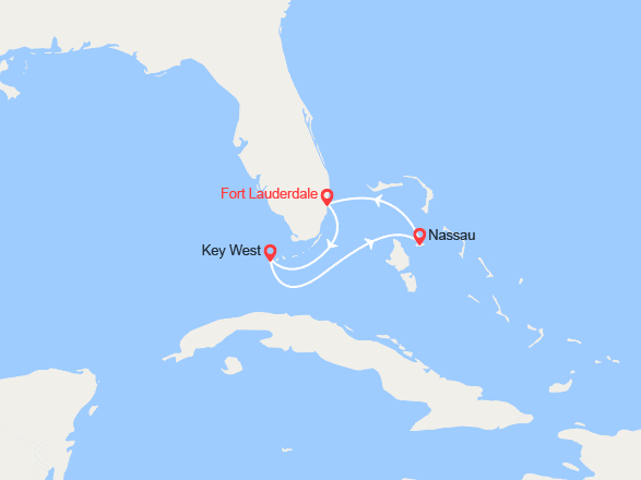 itin&eacute;raire croisi&egrave;re Caraïbes et Antilles : Cap vers Key West et Nassau 