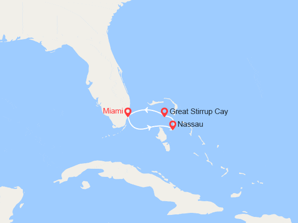 itin&eacute;raire croisi&egrave;re Caraïbes et Antilles : Cap vers les Bahamas : Nassau et Great Stirrup Cay 