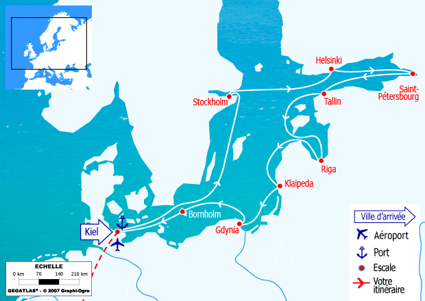 itinéraire croisière Baltique - Baltique : Capitales Nordiques : Finlande, Russie, Estonie, Pologne…
