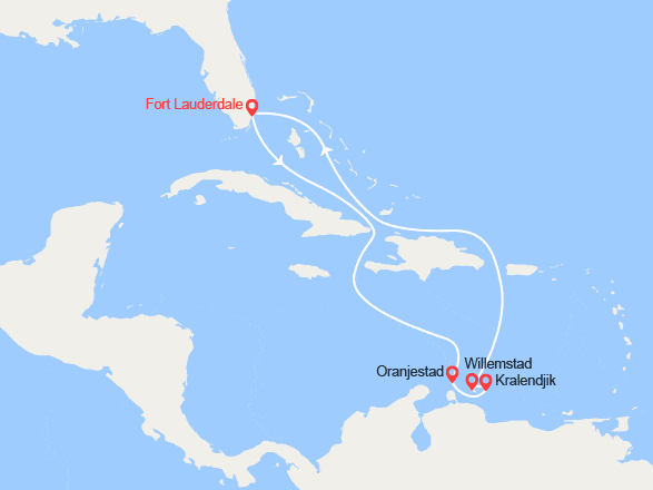 itin&eacute;raire croisi&egrave;re Amérique du Nord : Caraïbes : Aruba, Boanaire, Curacao 