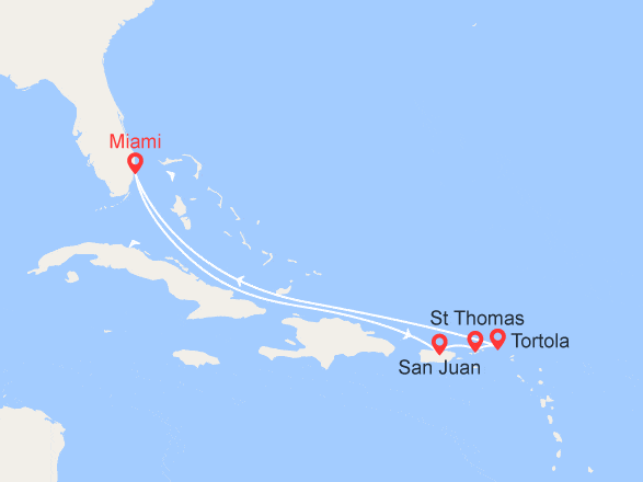 itinéraire croisière Caraïbes et Antilles : Caraïbes : Porto Rico et les Îles Vierges