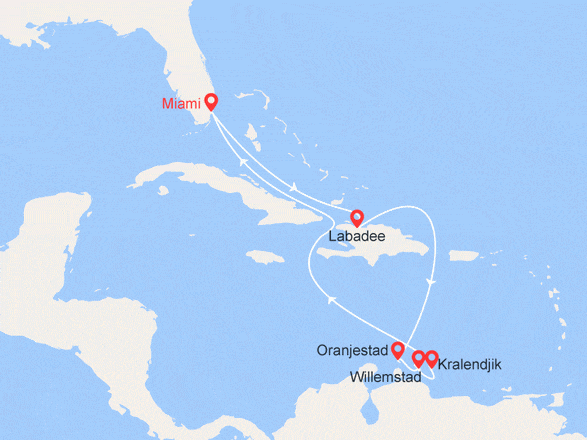 itinéraire croisière Caraïbes et Antilles : Caraïbes du Sud: Haïti, Curaçao, Aruba, Bonaire