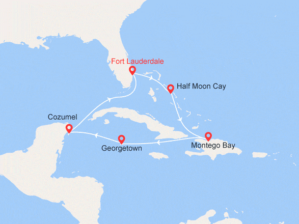 itinéraire croisière Caraïbes et Antilles : Caraïbes Occidentales : Bahamas, Jamaïque, Îles Caïman, Mexique (1)