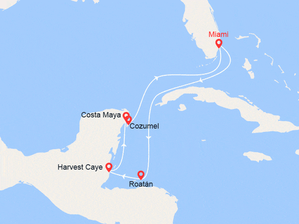 itinéraire croisière Caraïbes et Antilles : Caraïbes Occidentales : Honduras, Belize, Mexique
