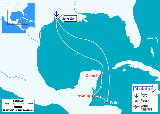 itinéraire croisière Caraïbes et Antilles : Caraïbes occidentales: Honduras, Belize, Mexique