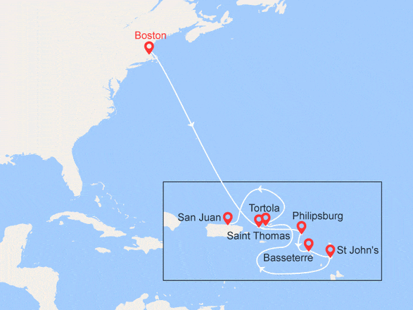 itinéraire croisière Caraïbes et Antilles : Caraïbes orientales