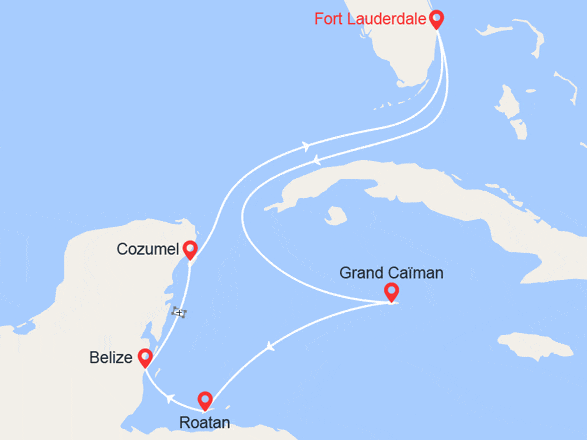 itinéraire croisière Caraïbes et Antilles : Caraîbes Ouest