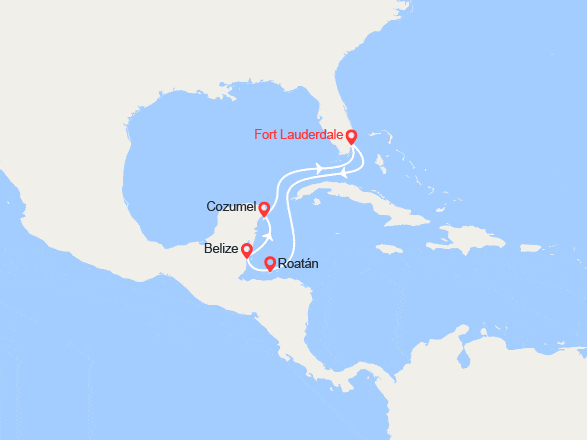 itin&eacute;raire croisi&egrave;re Caraïbes et Antilles : Caraïbes Ouest : Honduras, Belize, Cozumel 