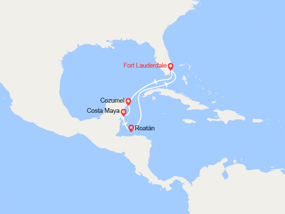 itin&eacute;raire croisi&egrave;re Caraïbes et Antilles : Caraïbes Ouest : Mexique, Honduras 