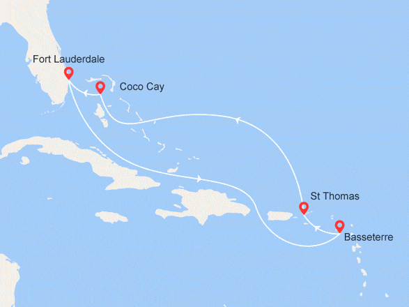 itinéraire croisière Caraïbes et Antilles : Caraïbes Pittoresques