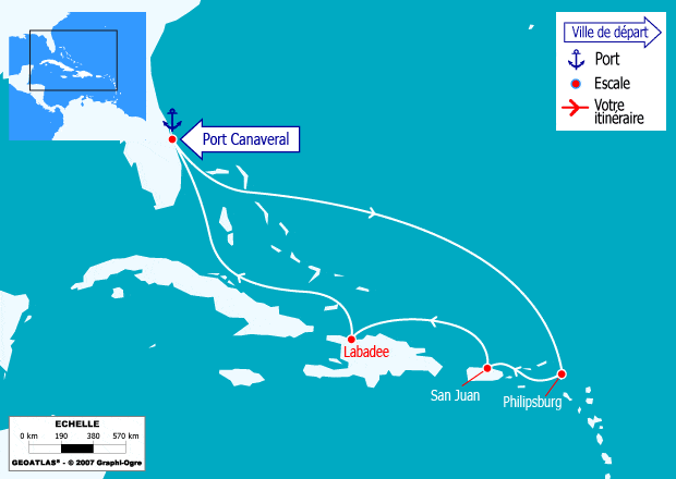 itinéraire croisière Caraïbes et Antilles : Caraïbes Pittoresques