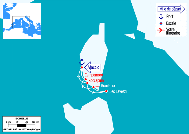 itinéraire croisière Méditerranée : Catamaran en Corse du sud