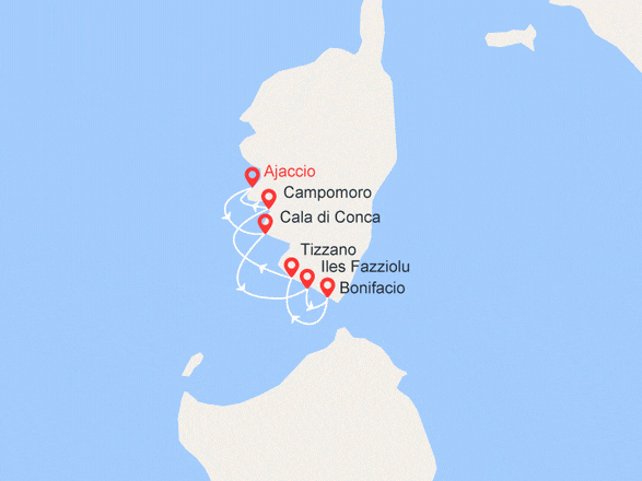 itinéraire croisière Méditerranée : Catamaran en Corse du sud