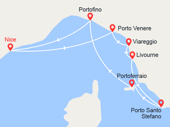 itinéraire croisière Méditerranée : Charmes de la Riviera italienne