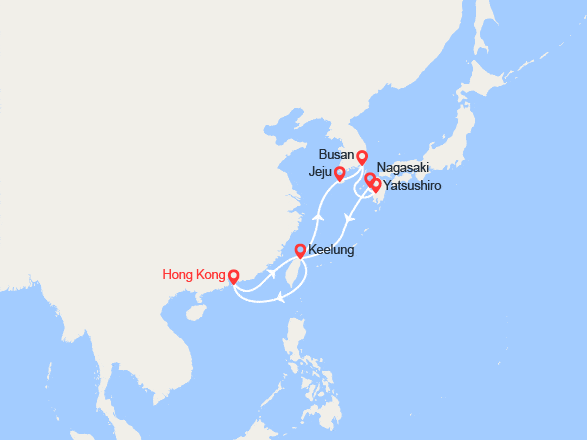 itinéraire croisière Asie : Chine, Taîwan, Corée du Sud, Japon