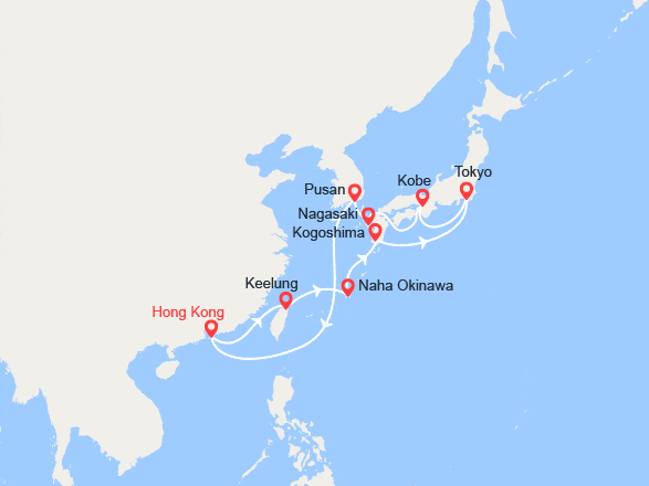 itinéraire croisière Asie : Chine, Taïwan, Japon, Corée du Sud