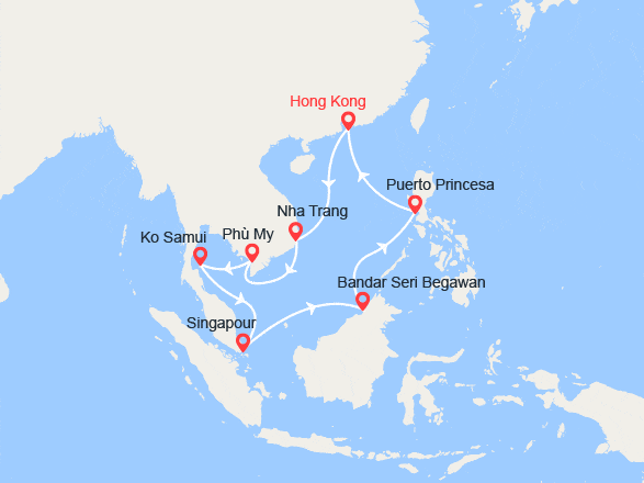 itinéraire croisière Asie : Chine, Vietnam, Singapour, Philippines