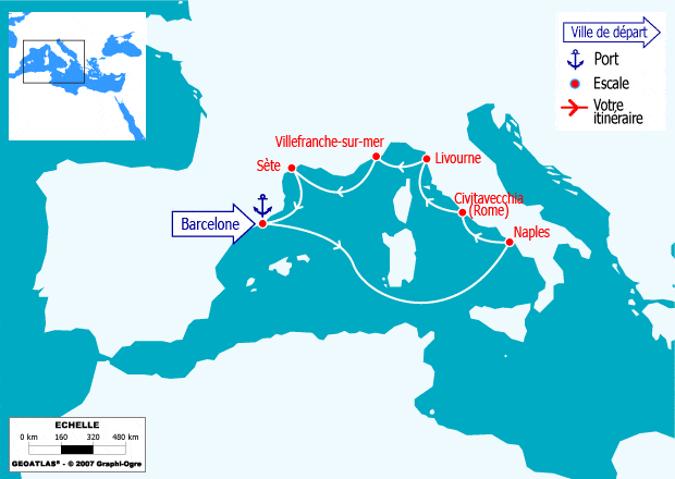 itinéraire croisière Méditerranée : Cinq Merveilles de la Méditerranée