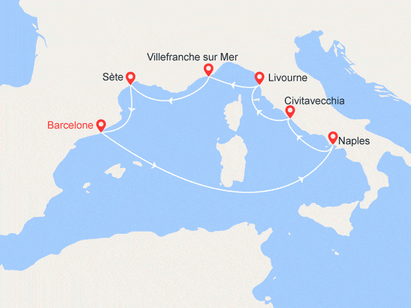 itinéraire croisière Méditerranée : Cinq Merveilles de la Méditerranée