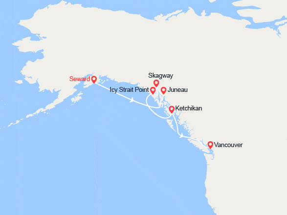 itin&eacute;raire croisi&egrave;re Amérique du Nord : Circuit en Alaska  