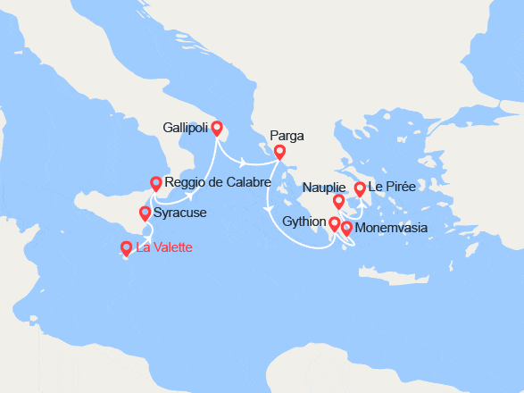 itinéraire croisière Iles grecques : Cités antiques de Méditerranée