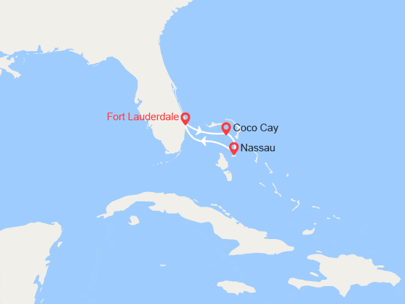 itinéraire croisière Caraïbes et Antilles : CocoCay et Nassau